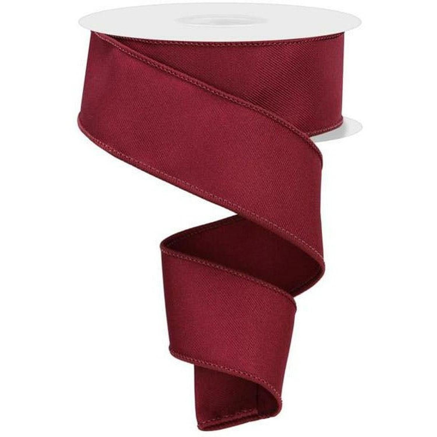 Shop For 1.5" Diagonal Weave Fabric Ribbon: Wine (10 Yards) at Michelle's aDOORable Creations