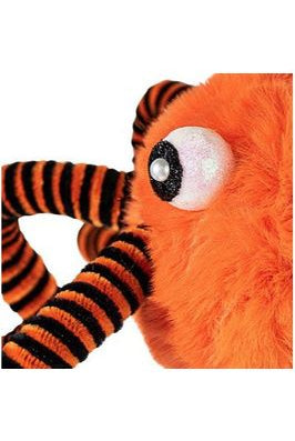 15" Faux Fur Spider Wreath Accent: Orange & Black - Michelle's aDOORable Creations - Halloween Decor