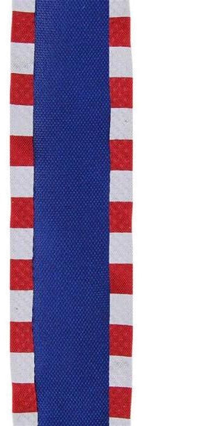 1.5" Faux Royal Burlap/Stripe Edge Ribbon: Royal Blue (10 Yards) - Michelle's aDOORable Creations - Wired Edge Ribbon