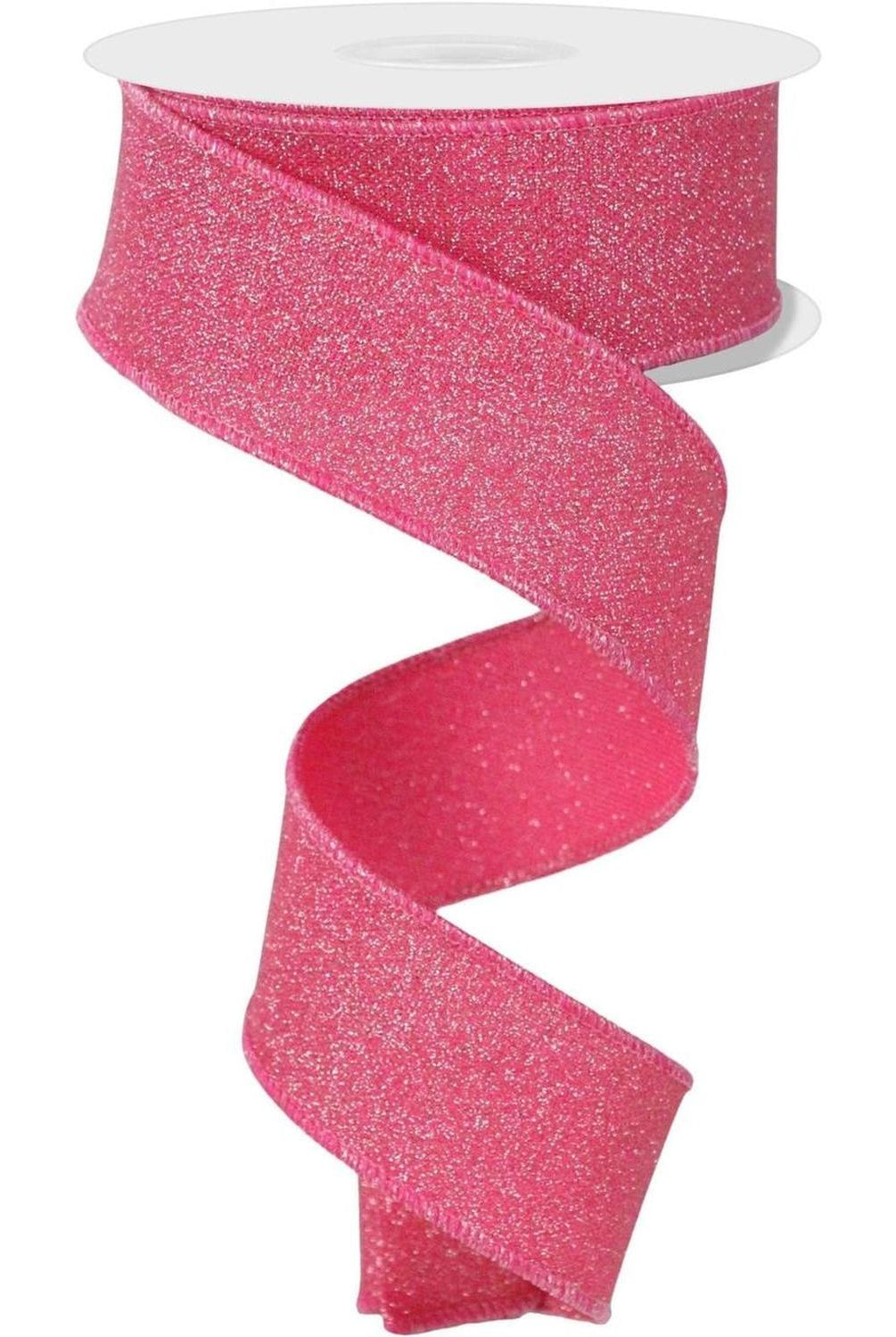 1.5" Fine Glitter On Faux Royal: Fuchsia (10 Yards)