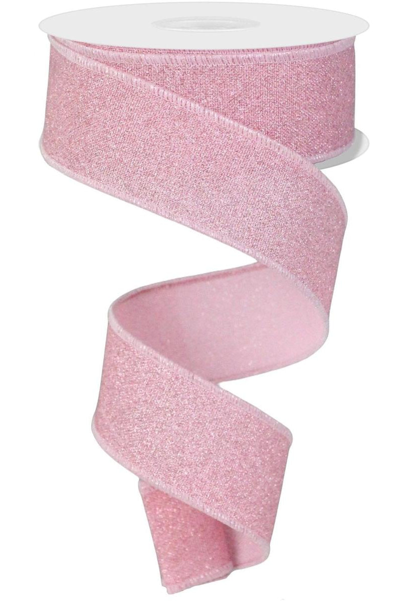 Shop For 1.5" Fine Glitter On Faux Royal: Light Pink (10 Yards) at Michelle's aDOORable Creations