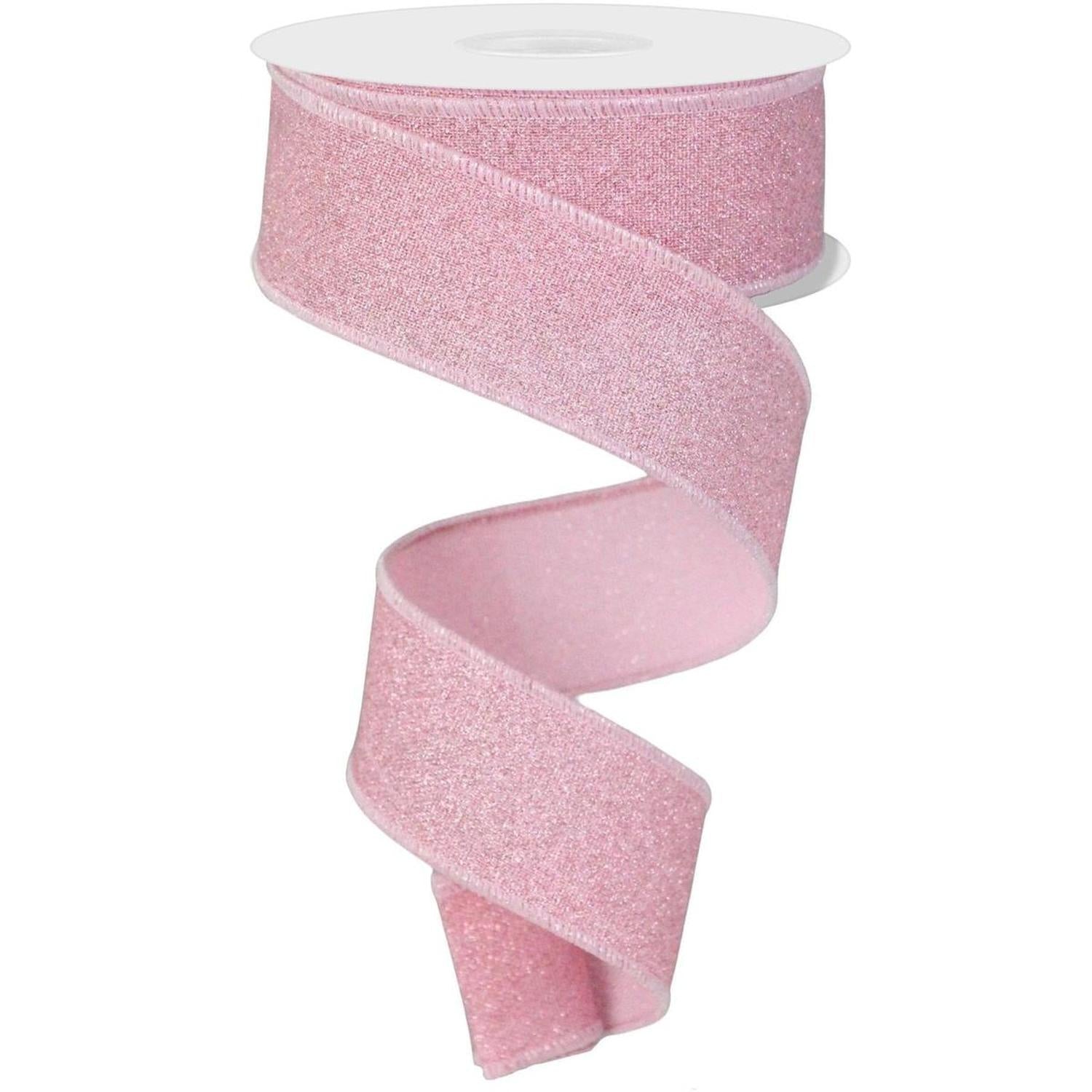 Shop For 1.5" Fine Glitter On Faux Royal: Light Pink (10 Yards) at Michelle's aDOORable Creations