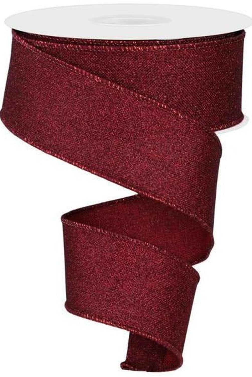1.5" Fine Glitter On Royal Ribbon: Burgundy (10 Yards)