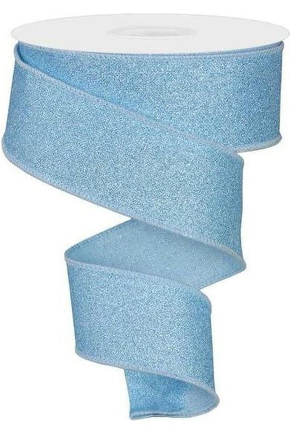 1.5" Fine Glitter On Royal Ribbon: Pale Blue (10 Yards)