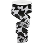 Shop For 1.5" Fuzzy Cow Print Ribbon: Black & White (10 Yards) at Michelle's aDOORable Creations