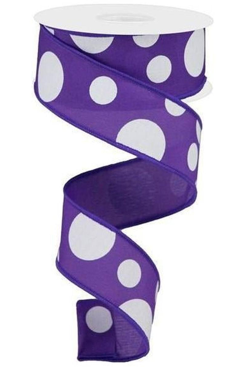 Shop For 1.5" Giant Three Size Polka Dot Ribbon: Purple (10 Yards) at Michelle's aDOORable Creations