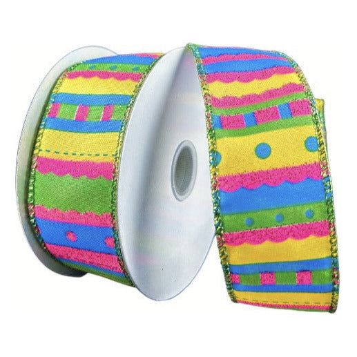Shop For 1.5" Glitter Fun Satin Stripe Ribbon: Multi (10 Yards) at Michelle's aDOORable Creations