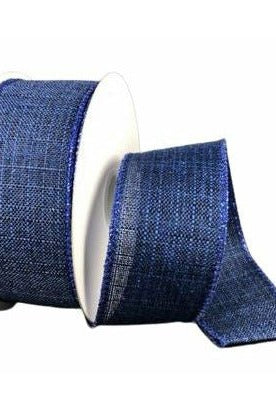 Shop For 1.5" Glitter Linen Ribbon: Navy Blue (10 Yards) at Michelle's aDOORable Creations