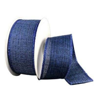 Shop For 1.5" Glitter Linen Ribbon: Navy Blue (10 Yards) at Michelle's aDOORable Creations