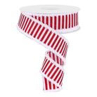 Shop For 1.5" Glitter Stripe Drift Ribbon: Red (10 Yards) at Michelle's aDOORable Creations
