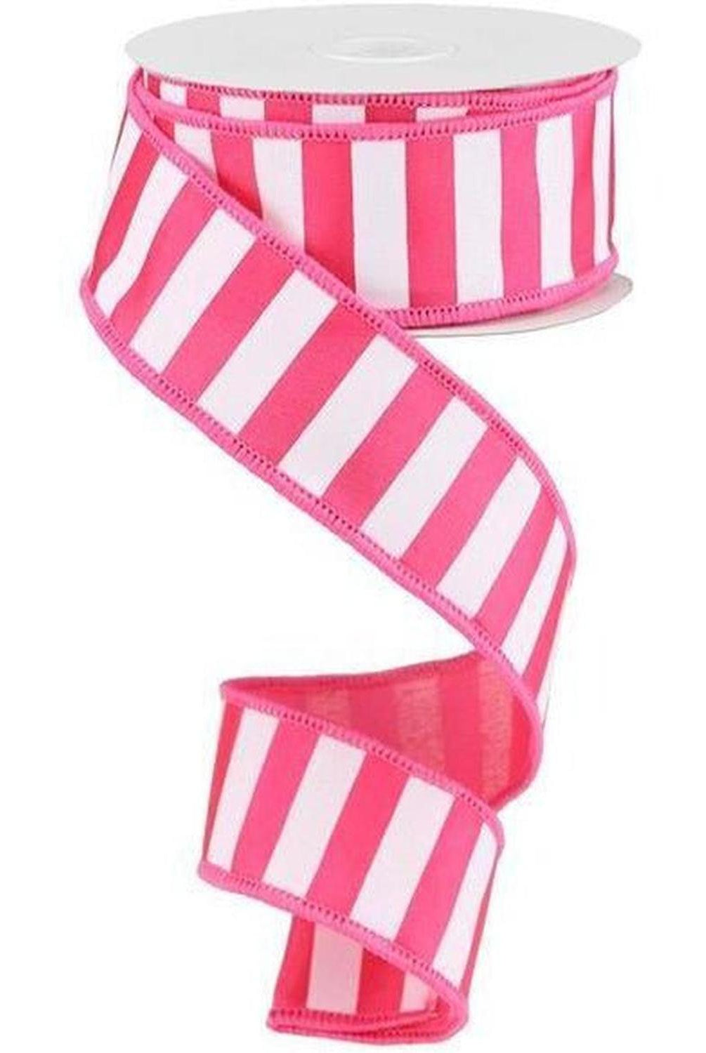 Shop For 1.5" Horizontal Pink & White Stripe Ribbon (10 Yards) at Michelle's aDOORable Creations
