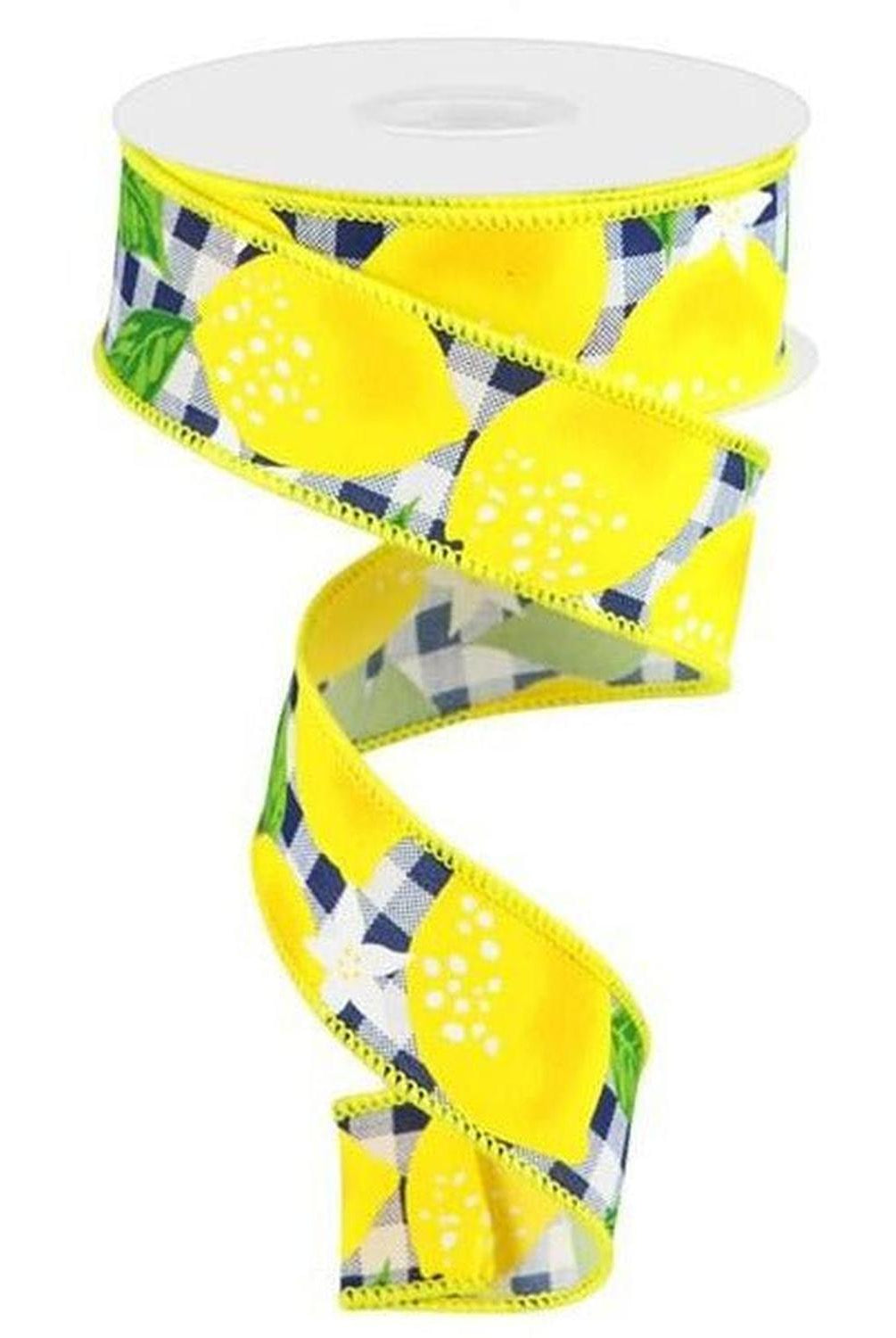 Shop For 1.5" Lemon Check on Royal Ribbon: Black & White (10 Yards) at Michelle's aDOORable Creations