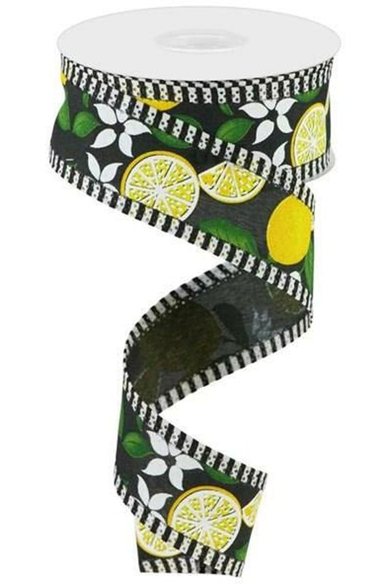 Shop For 1.5" Lemon Thin Stripes Ribbon: Black (10 Yards) at Michelle's aDOORable Creations