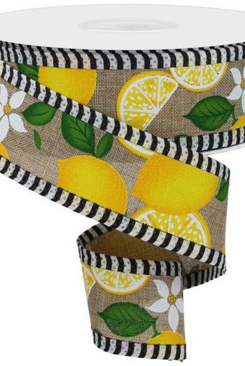 Shop For 1.5" Lemon Thin Stripes Ribbon: Lt Beige (10 Yards) at Michelle's aDOORable Creations