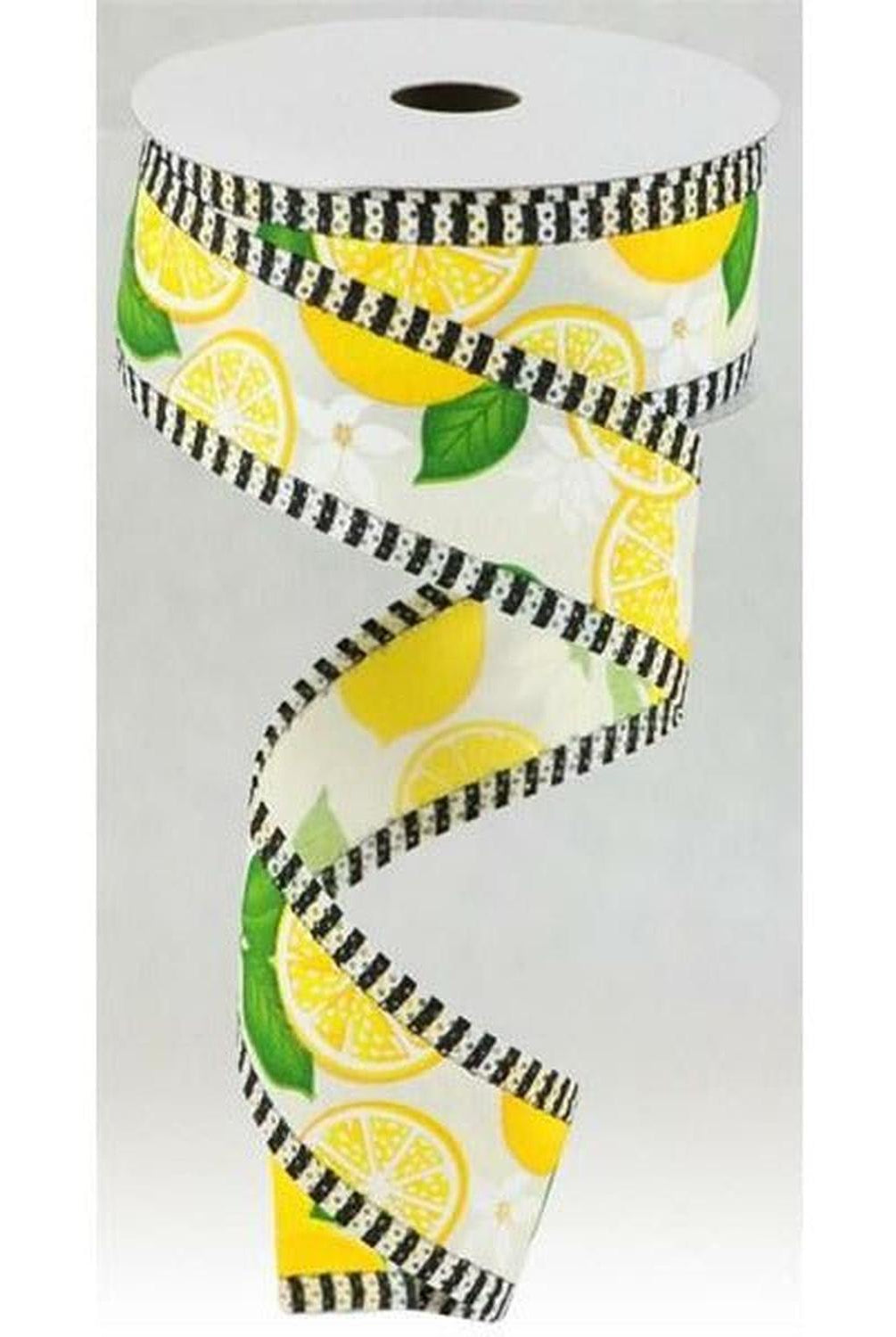 Shop For 1.5" Lemon with Leaves Thin Stripes Ribbon: Cream (10 Yards) at Michelle's aDOORable Creations