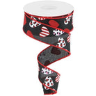 Shop For 1.5" Leopard Hearts Ribbon: Black (10 Yard) at Michelle's aDOORable Creations