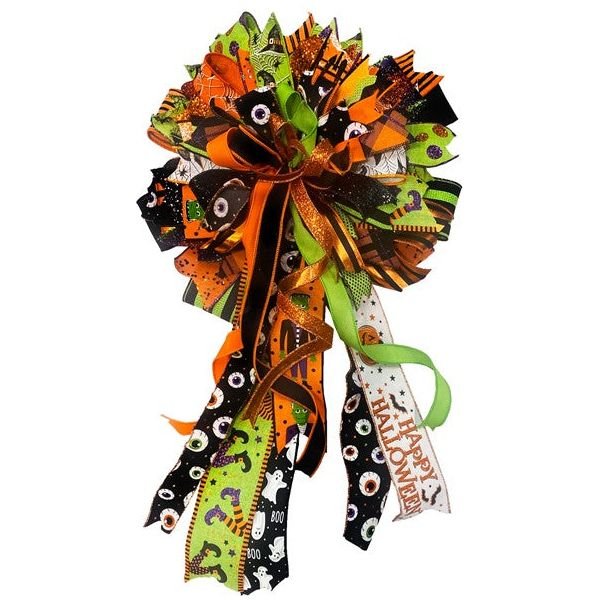 Shop For 1.5" Lime Green Ribbon with Multi Glitter Dots at Michelle's aDOORable Creations