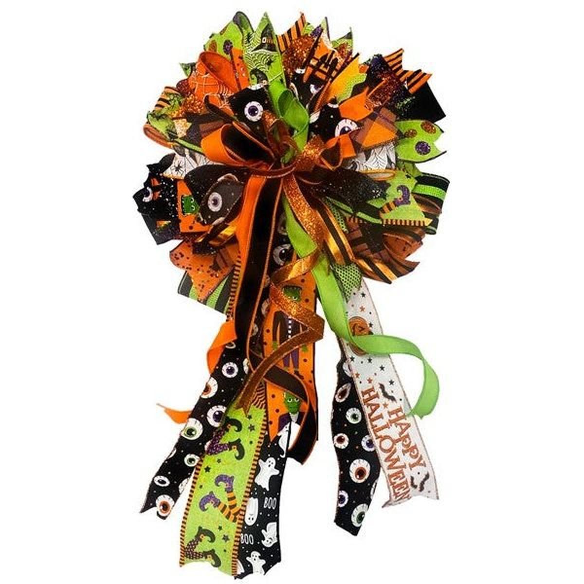 Shop For 1.5" Lime Green Ribbon with Multi Glitter Dots at Michelle's aDOORable Creations