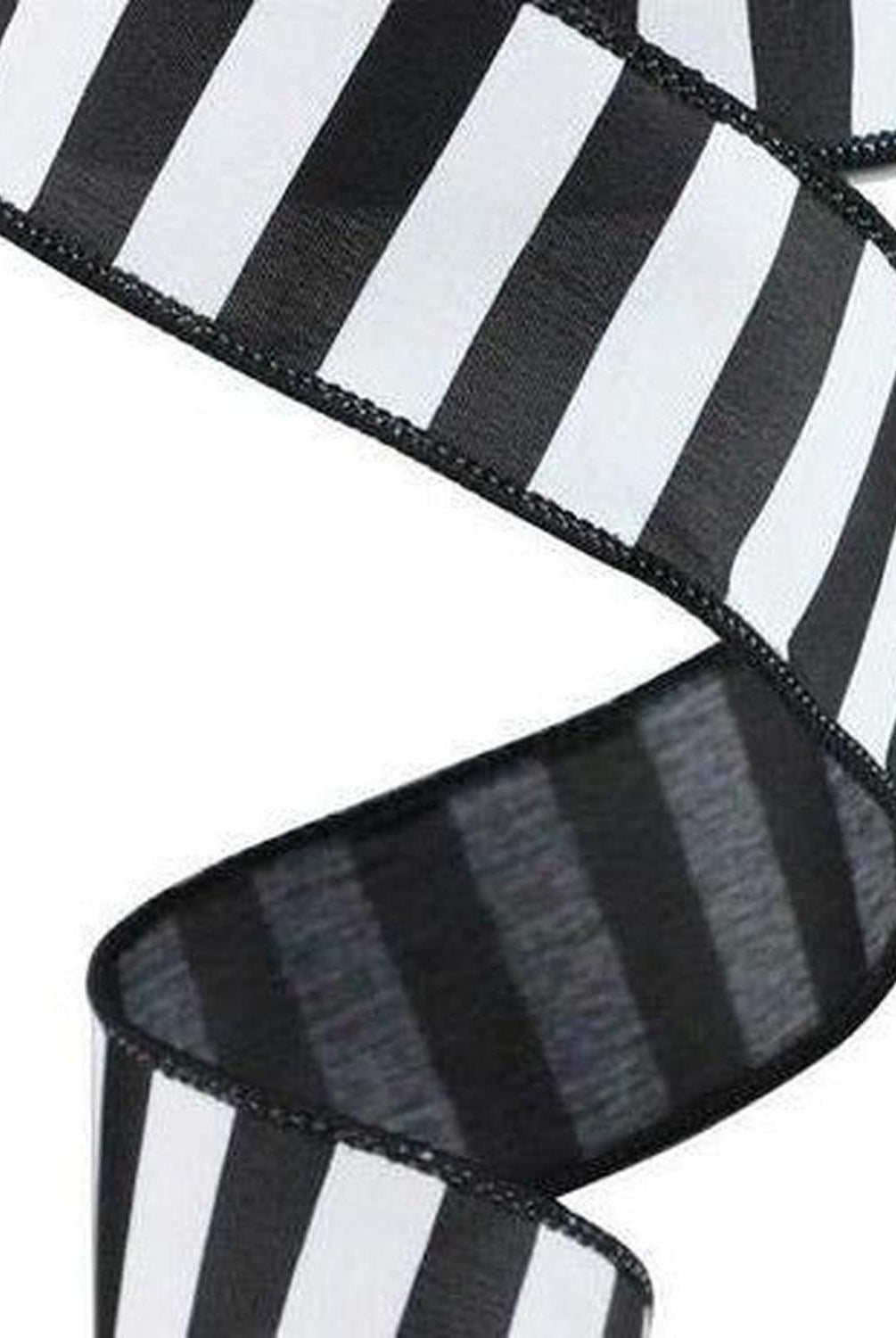 Shop For 1.5" Medium Horizontal Stripe Ribbon: Black & White (10 Yards) at Michelle's aDOORable Creations