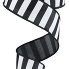 Shop For 1.5" Medium Horizontal Stripe Ribbon: Black & White (10 Yards) at Michelle's aDOORable Creations