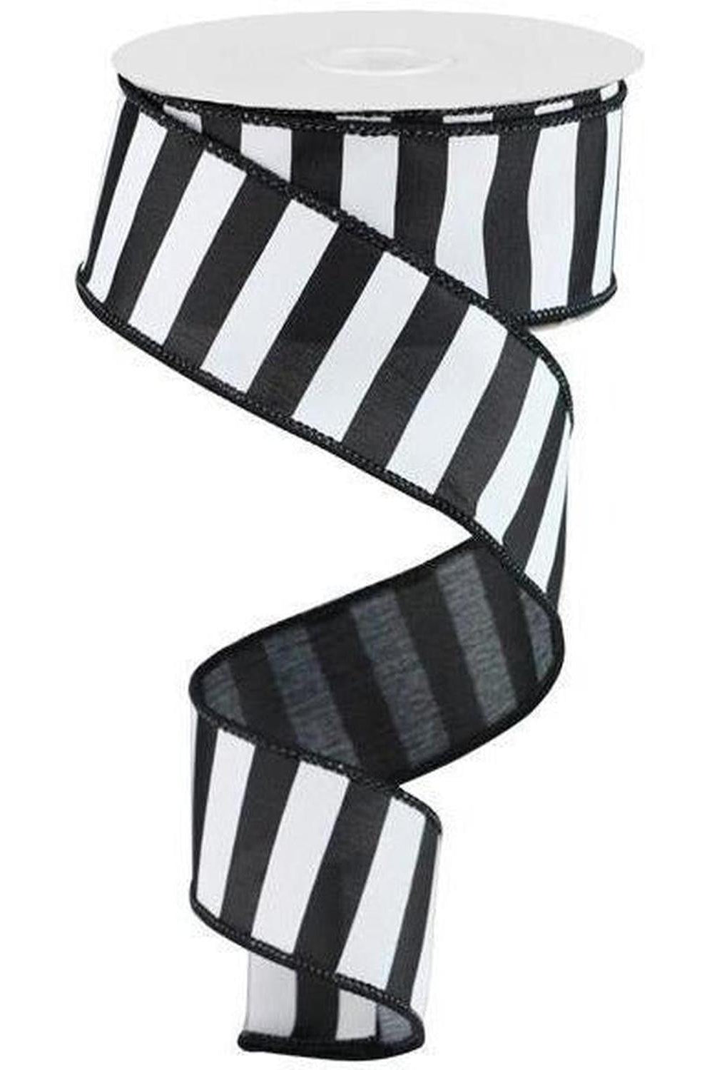 Shop For 1.5" Medium Horizontal Stripe Ribbon: Black & White (10 Yards) at Michelle's aDOORable Creations