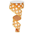 Shop For 1.5" Medium Polka Dots Canvas Ribbon: Orange (10 Yards) at Michelle's aDOORable Creations