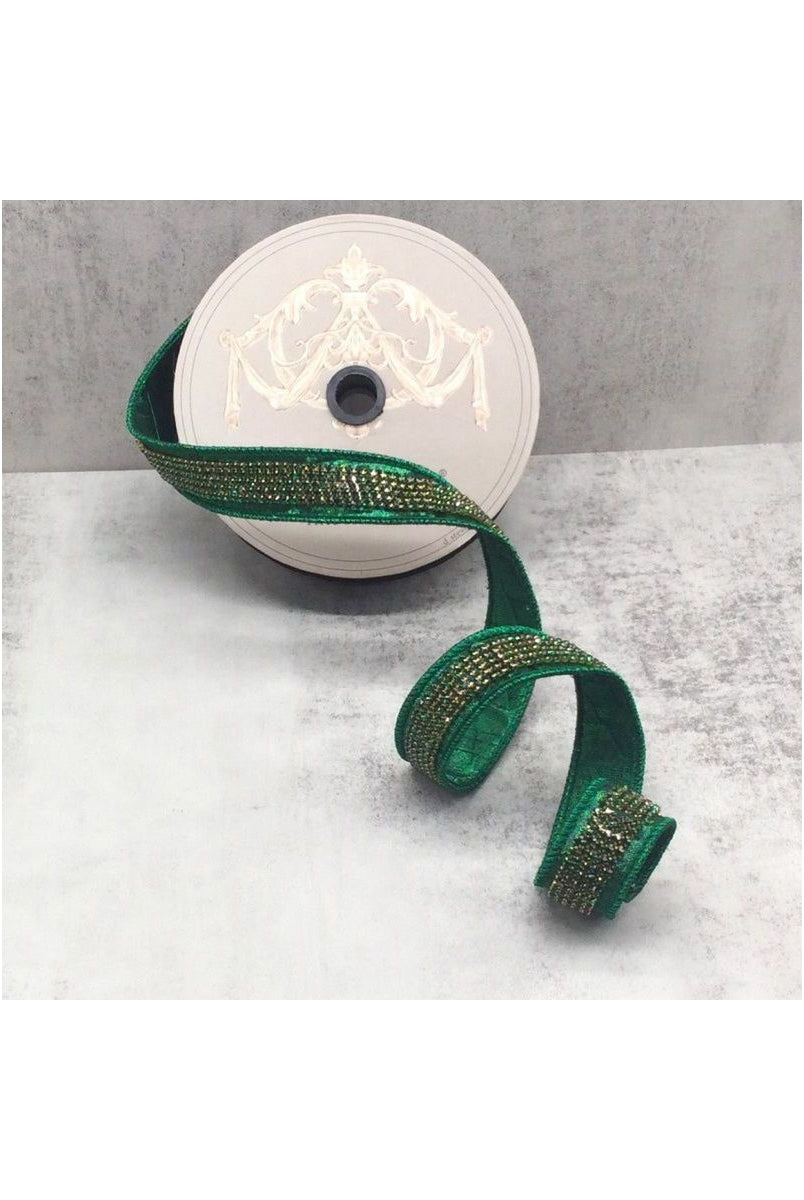 Shop For 1.5" Metallic Dupion Duchess Jewel Ribbon: Emerald (10 Yards) at Michelle's aDOORable Creations
