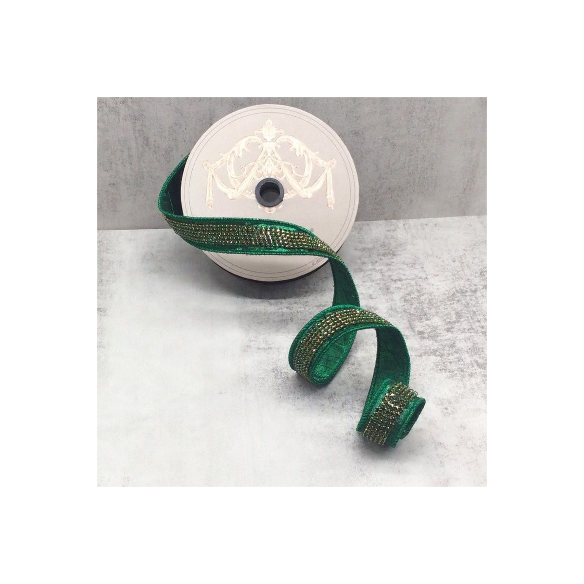 Shop For 1.5" Metallic Dupion Duchess Jewel Ribbon: Emerald (10 Yards) at Michelle's aDOORable Creations