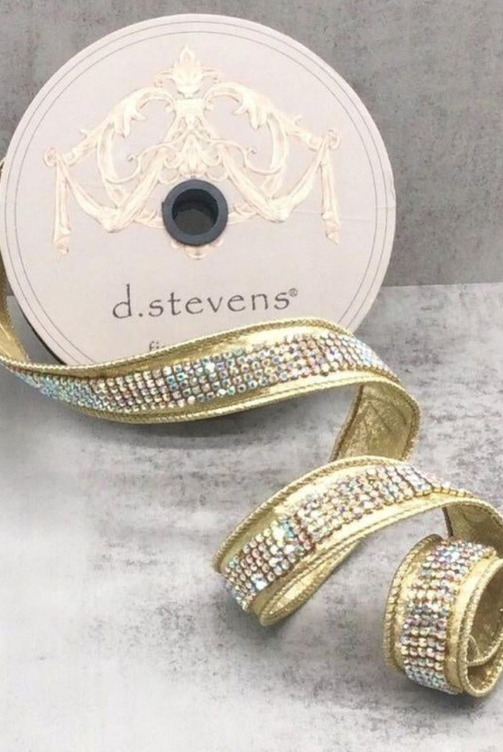 1" Metallic Dupion Duchess Jewel Ribbon: Gold (5 Yards)
