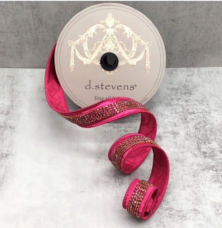 Shop For 1.5" Metallic Dupion Duchess Jewel Ribbon: Hot Pink (10 Yards) at Michelle's aDOORable Creations