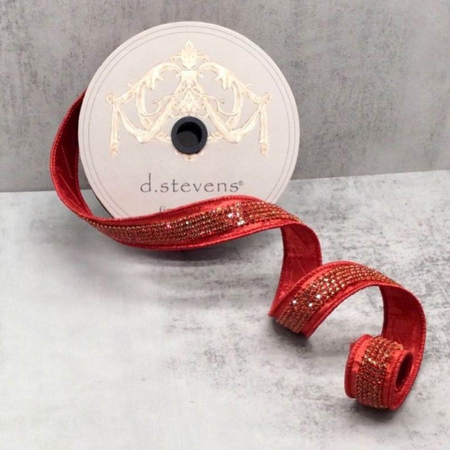 Shop For 1.5" Metallic Dupion Duchess Jewel Ribbon: Red (10 Yards) at Michelle's aDOORable Creations