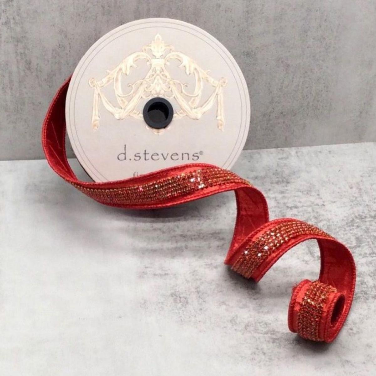 Shop For 1.5" Metallic Dupion Duchess Jewel Ribbon: Red (10 Yards) at Michelle's aDOORable Creations