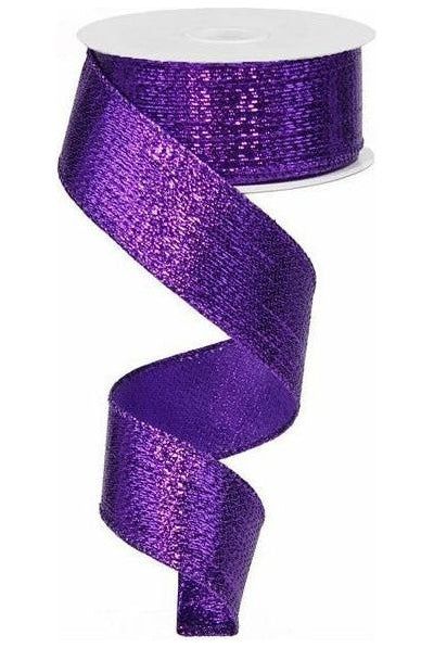 1.5" Metallic Lame Ribbon: Purple (10 Yards) - Michelle's aDOORable Creations - Wired Edge Ribbon