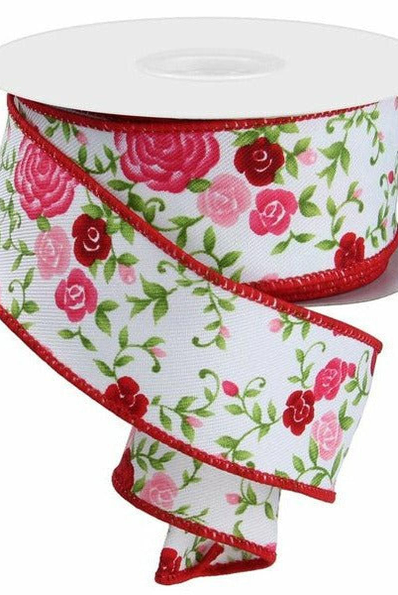 Shop For 1.5" Mini Roses Ribbon: Red (10 Yards) at Michelle's aDOORable Creations
