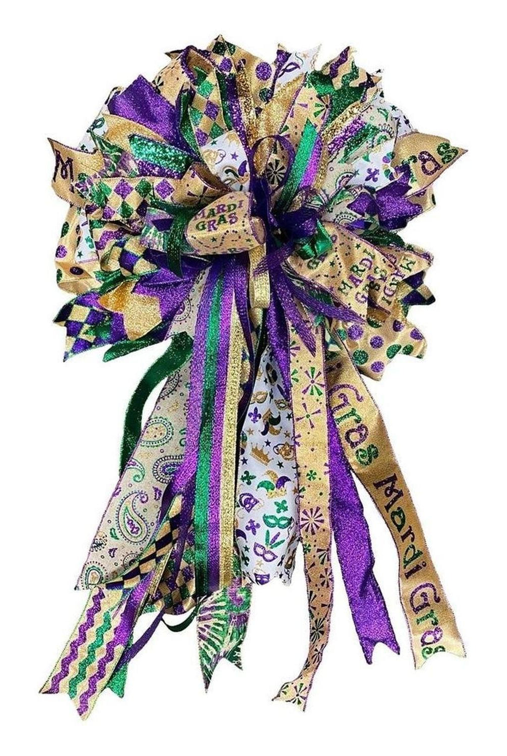 Shop For 1.5" Multi Glitter Dots Ribbon: Mardi Gras (10 Yards) at Michelle's aDOORable Creations