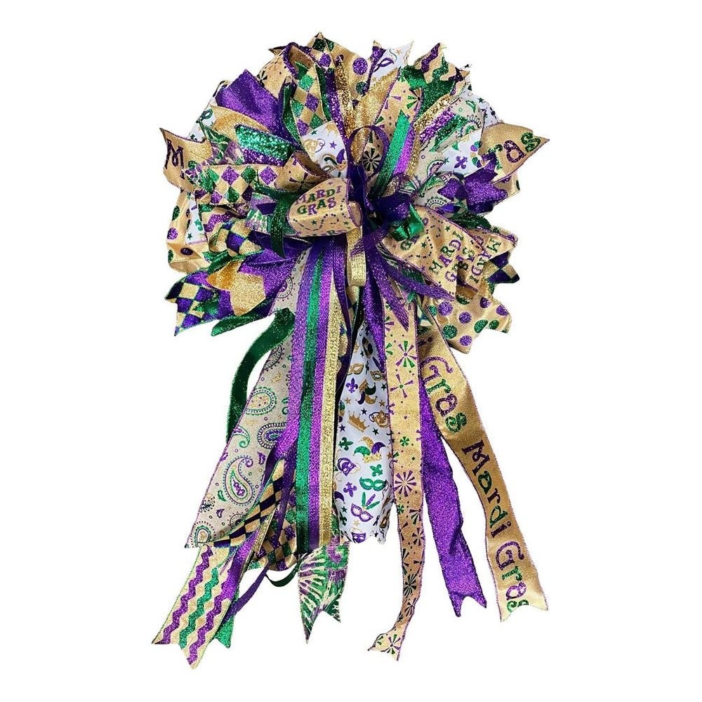 Shop For 1.5" Multi Glitter Dots Ribbon: Mardi Gras (10 Yards) at Michelle's aDOORable Creations