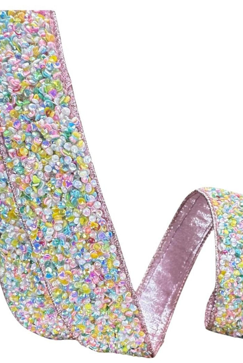 Shop For 1.5" Pastel Multi Sprinkles Ribbon: Pink (10 Yards) at Michelle's aDOORable Creations