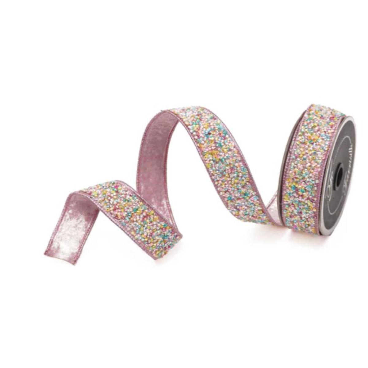 Shop For 1.5" Pastel Multi Sprinkles Ribbon: Pink (10 Yards) at Michelle's aDOORable Creations