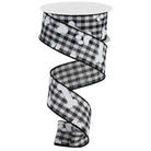 Shop For 1.5" Paw Print Bone Check Ribbon: Black/White (10 Yards) at Michelle's aDOORable Creations