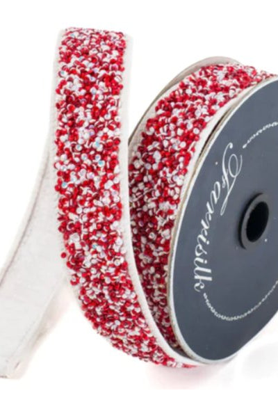 Shop For 1.5" Peppermint Multi Sprinkles Ribbon: Red/White (10 Yards) at Michelle's aDOORable Creations