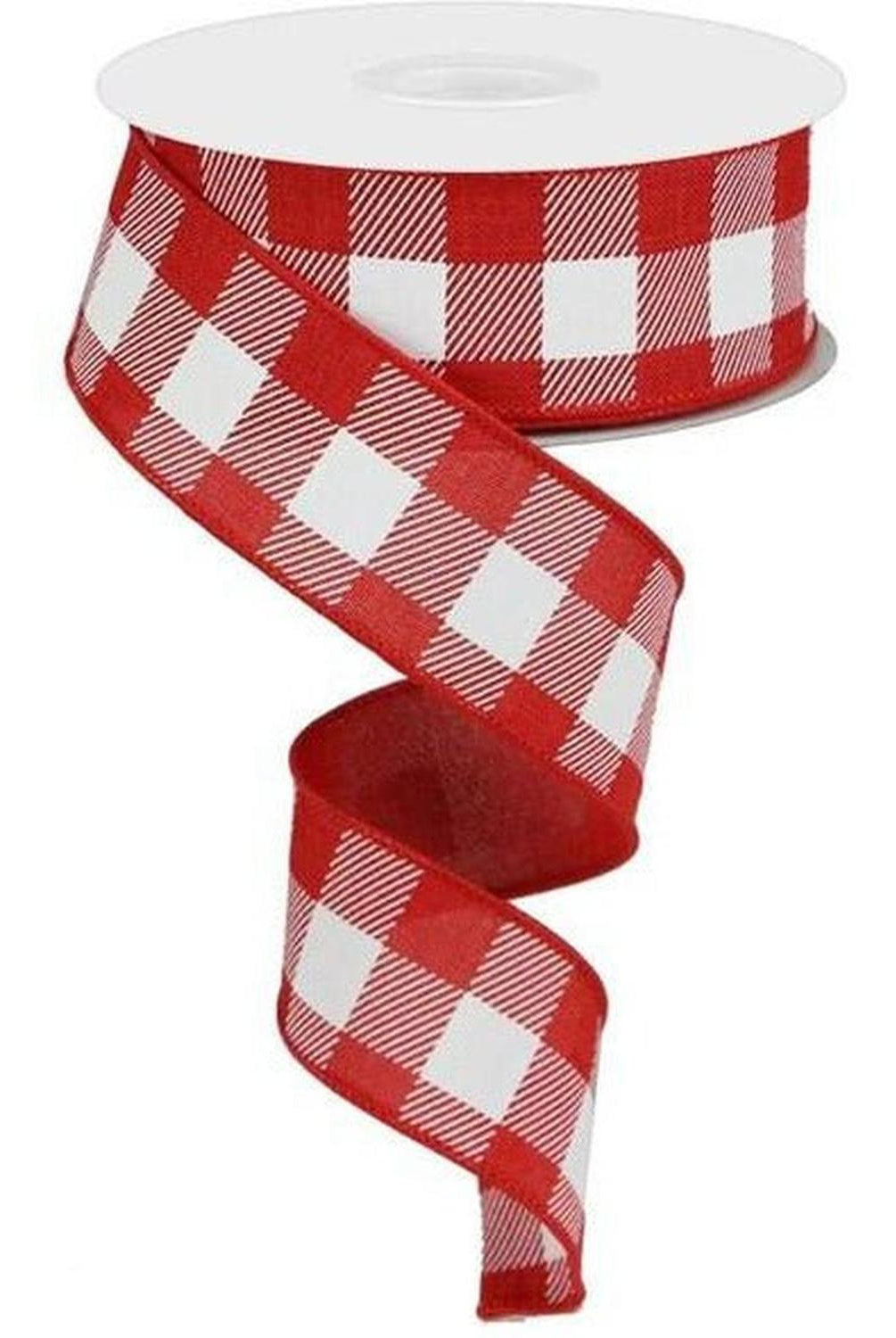 Shop For 1.5" Plaid Check Ribbon: Red & White (10 Yards) at Michelle's aDOORable Creations