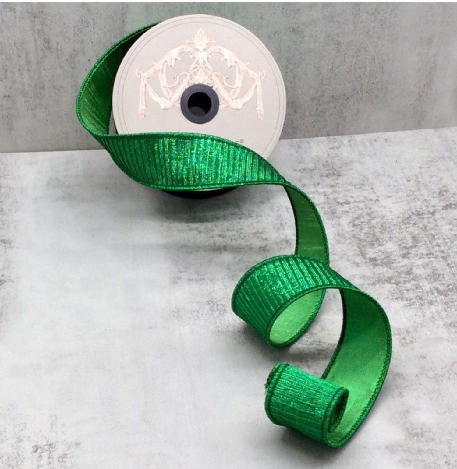 Shop For 1.5" Pleated Lame Ribbon: Green (10 Yards) at Michelle's aDOORable Creations