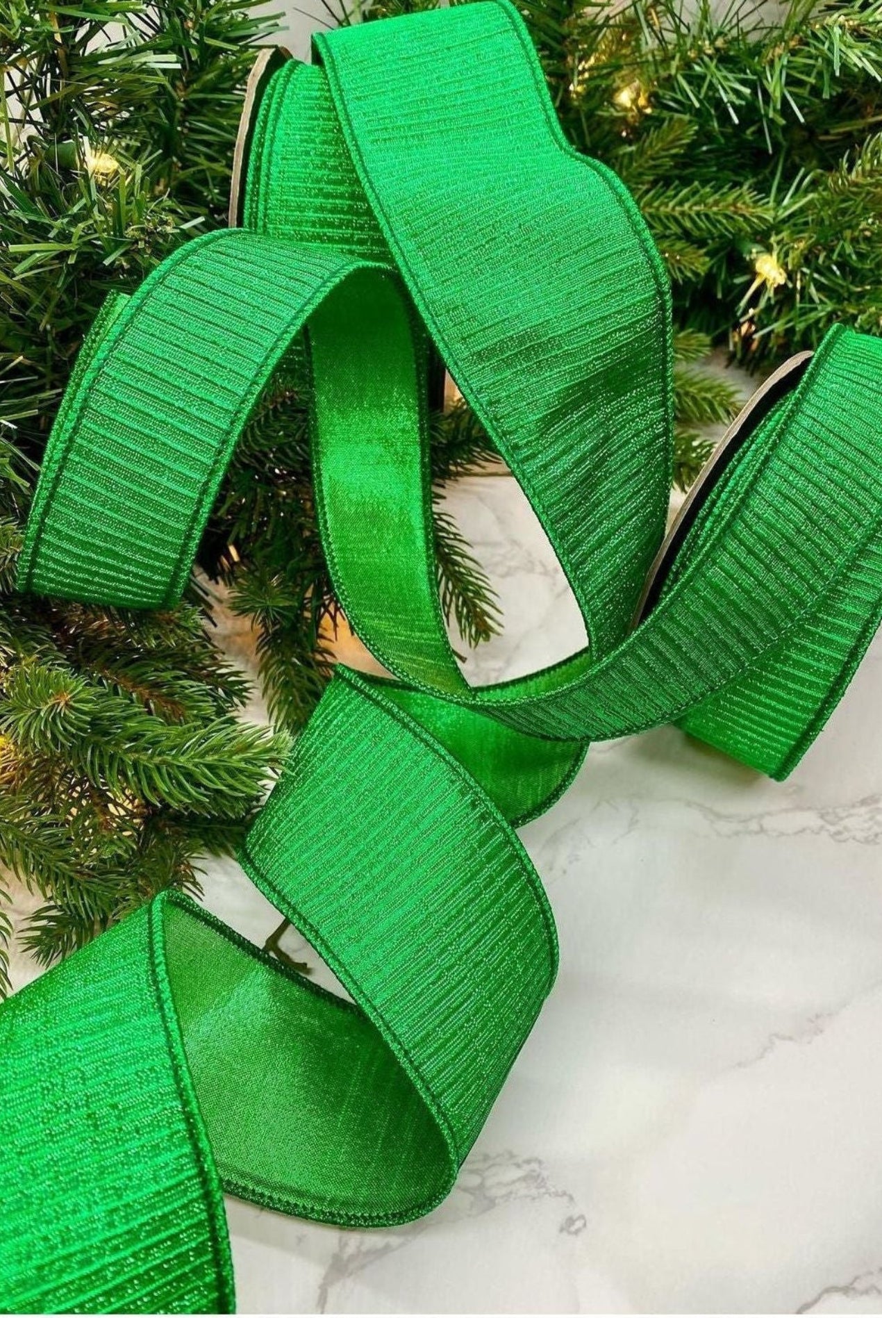 Shop For 1.5" Pleated Lame Ribbon: Green (10 Yards) at Michelle's aDOORable Creations