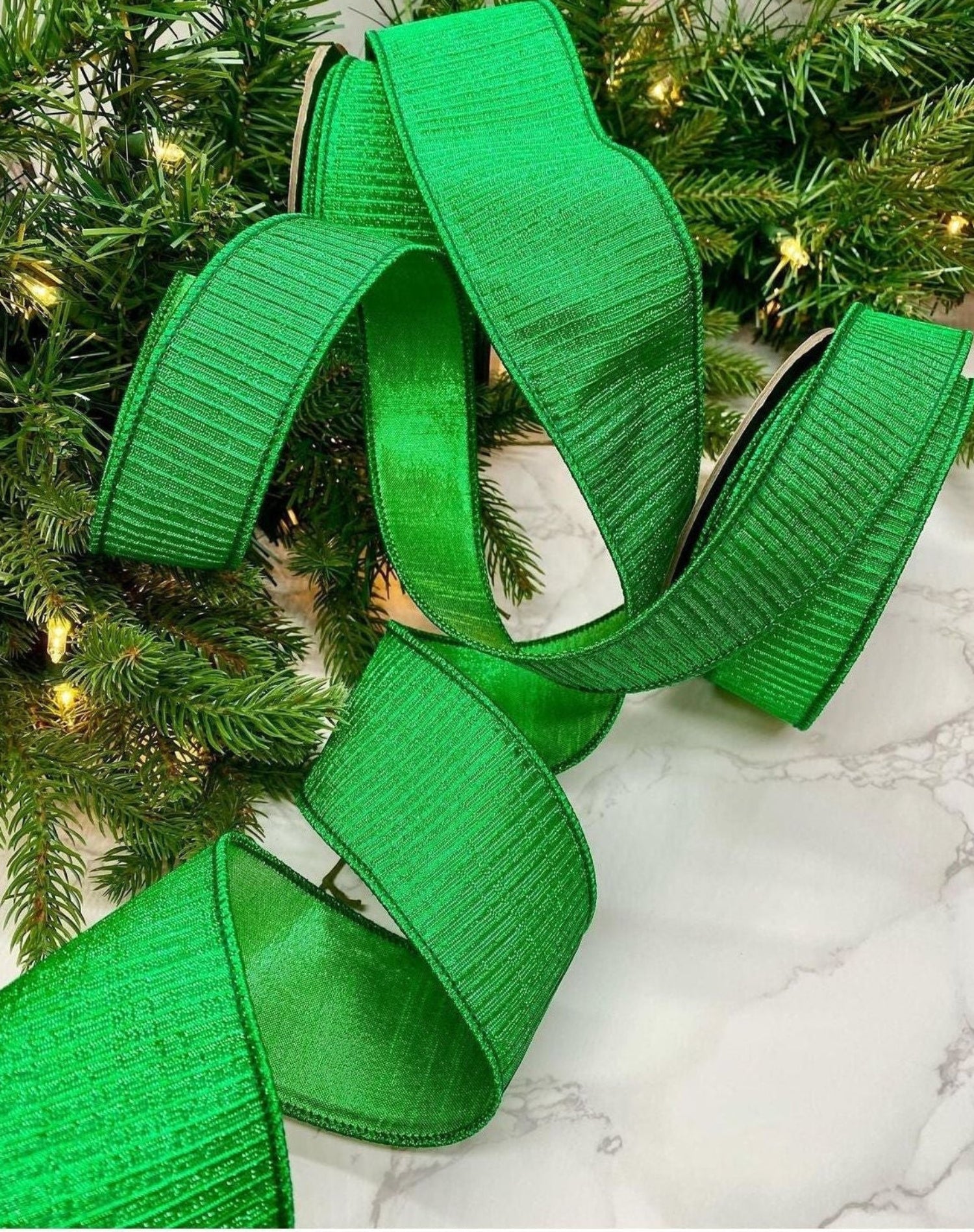 Shop For 1.5" Pleated Lame Ribbon: Green (10 Yards) at Michelle's aDOORable Creations