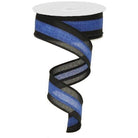 Shop For 1.5" Police Support Ribbon: Black & Blue (10 Yards) at Michelle's aDOORable Creations
