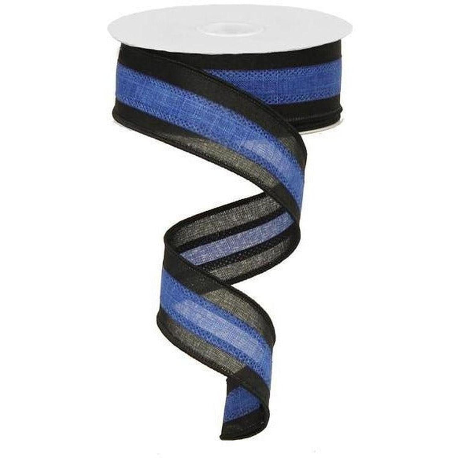 Shop For 1.5" Police Support Ribbon: Black & Blue (10 Yards) at Michelle's aDOORable Creations