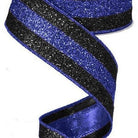 Shop For 1.5" Police Support Ribbon: Glitter Black & Blue (10 Yards) at Michelle's aDOORable Creations