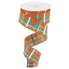 Shop For 1.5" Printed Plaid on Royal: Tan (10 Yards) at Michelle's aDOORable Creations