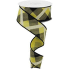 Shop For 1.5" Printed Plaid Ribbon: Yellow, Black, White at Michelle's aDOORable Creations