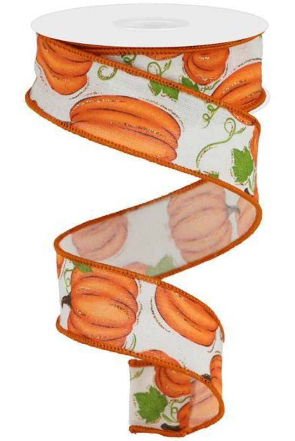 1.5" Pumpkin Patch Ribbon: Off White (10 Yards)